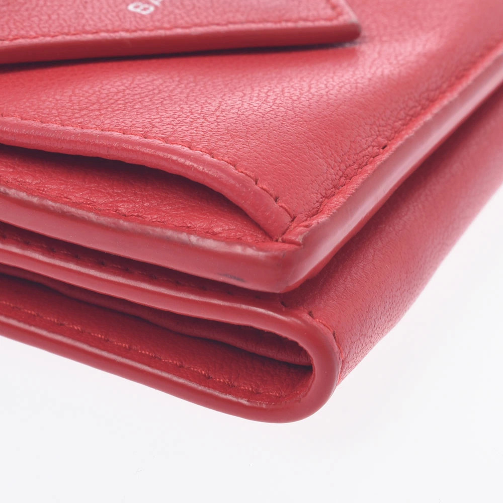 BALENCIAGA Paper Wallet Red Calf Tri fold - Picture 6 of 7